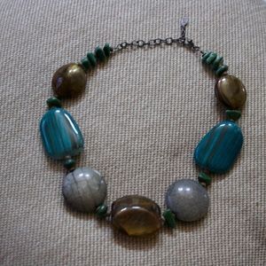 Neutral colored beaded necklace